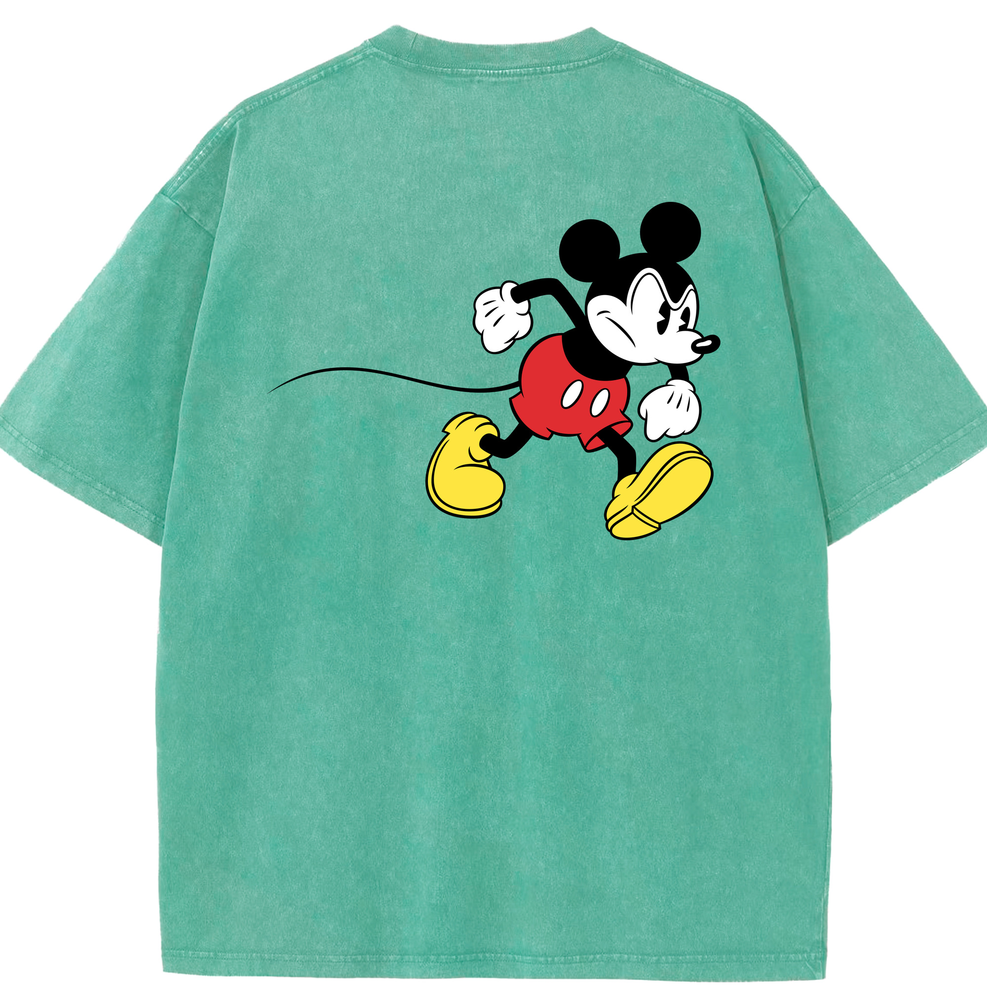 （画像用） ミッキーマウス Mickey Mouse 綿100% ヴィンテージ風 半袖Tシャツ（背面プリント）